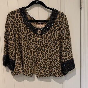 LaRok Leopard Print Sweater with Black Accents. Worn once.